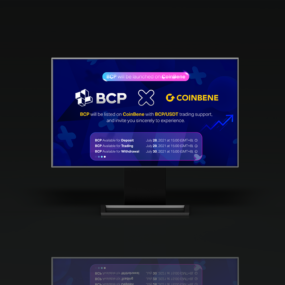 이벤트배너 디자인 거래소 상장 웹배너 BCP &times; 코인베네