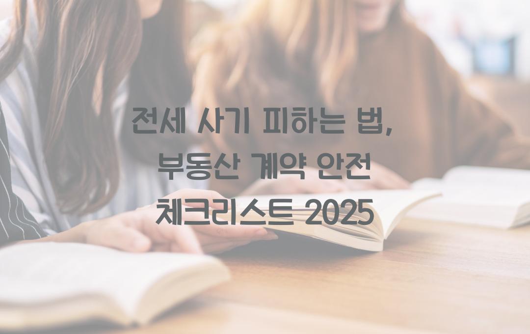 전세 사기 피하는 법: 안전한 부동산 계약 체크리스트