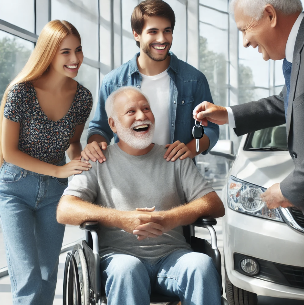 장애인 가족이 새 차량을 구매