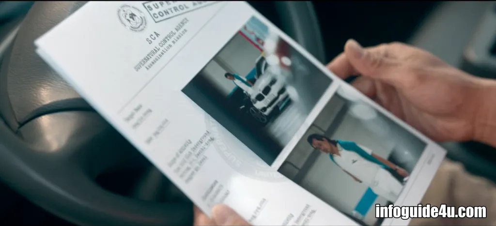 서류에서 의문의 남성 사진을 확인하는 프랭크