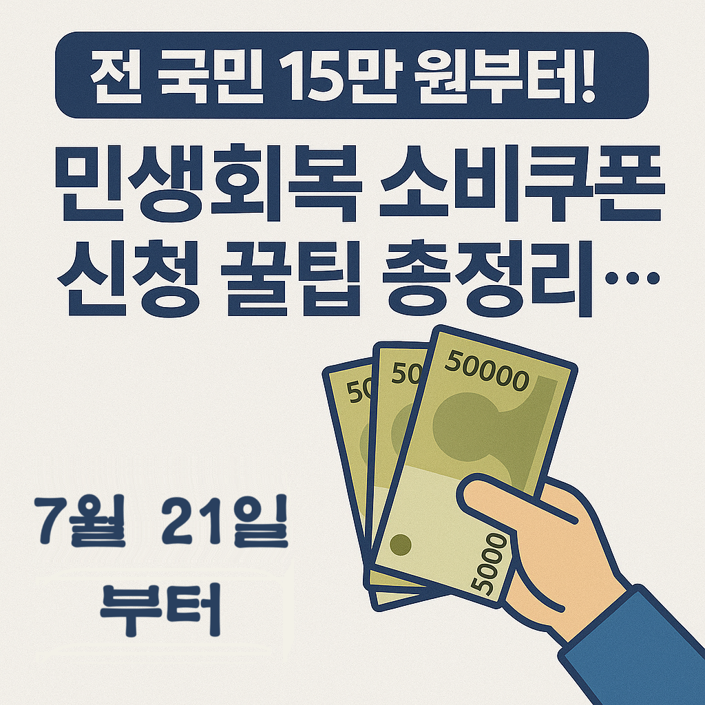 전 국민 15만 원부터! 민생회복 소비쿠폰 신청 꿀팁 총정리…7월 21일부터