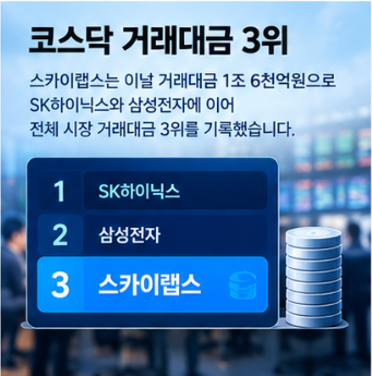스카이랩스 주가 투자 전 거래대금과 변동성 