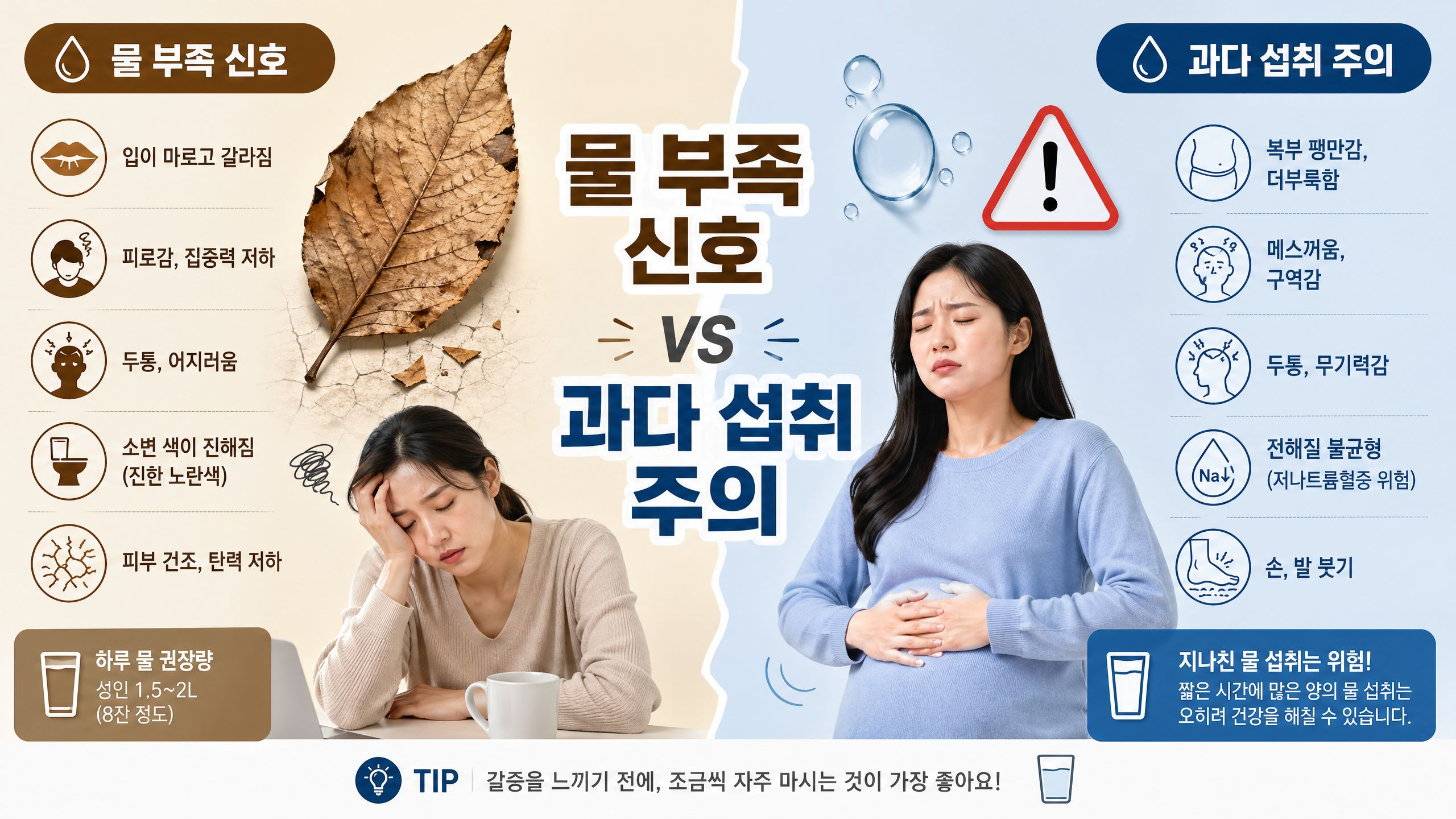 물부족 신호와 섭취 주의