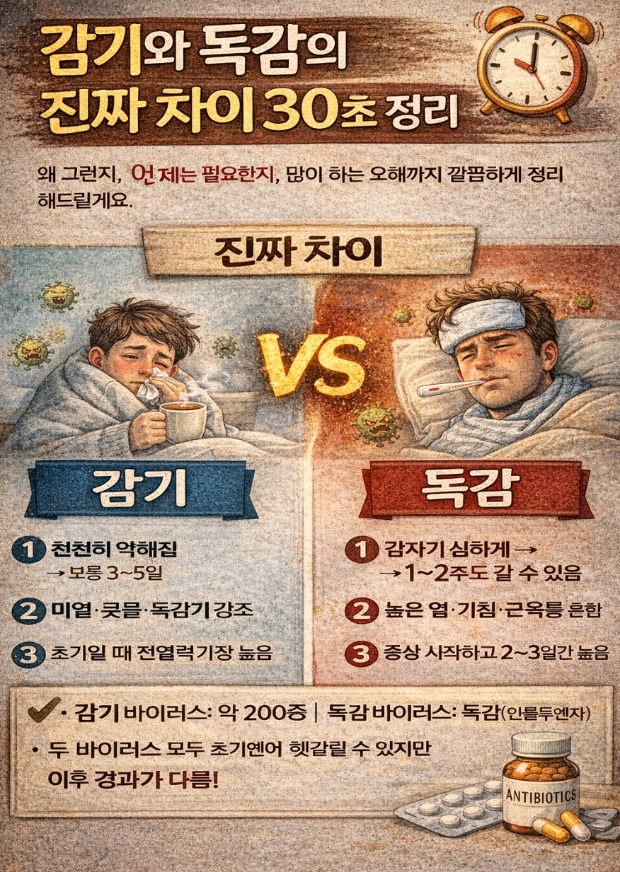 감기와 독감의 차이