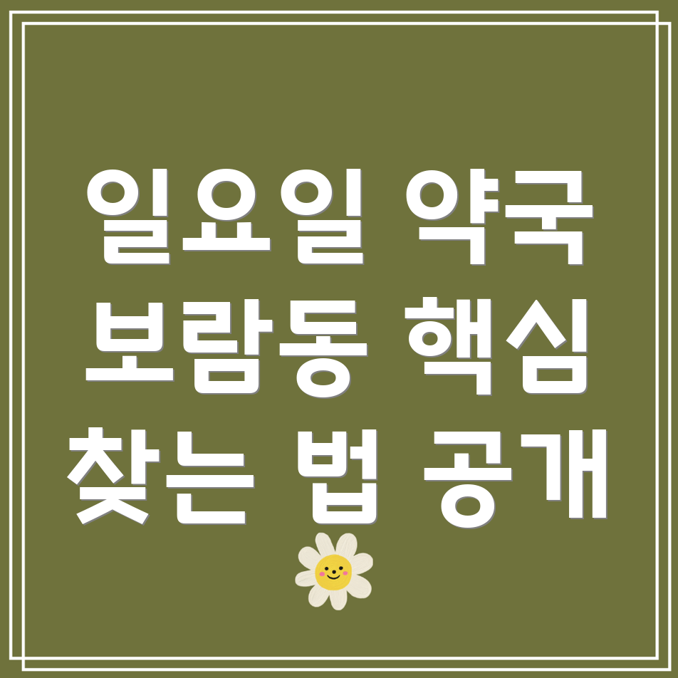 세종시 일요일 영업 약국