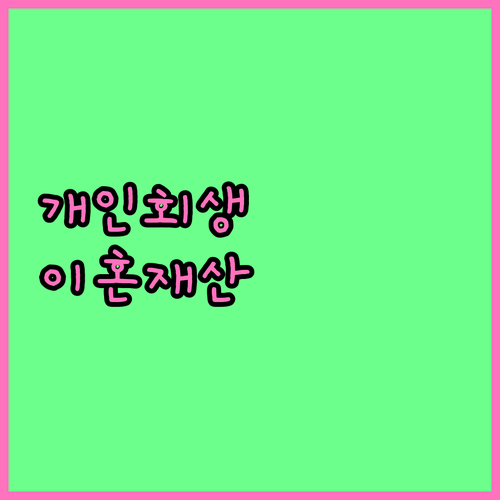 개인회생 중 이혼, 재산분할 시 법원