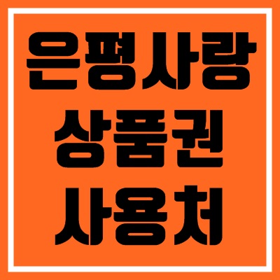 은평사랑상품권 사용처