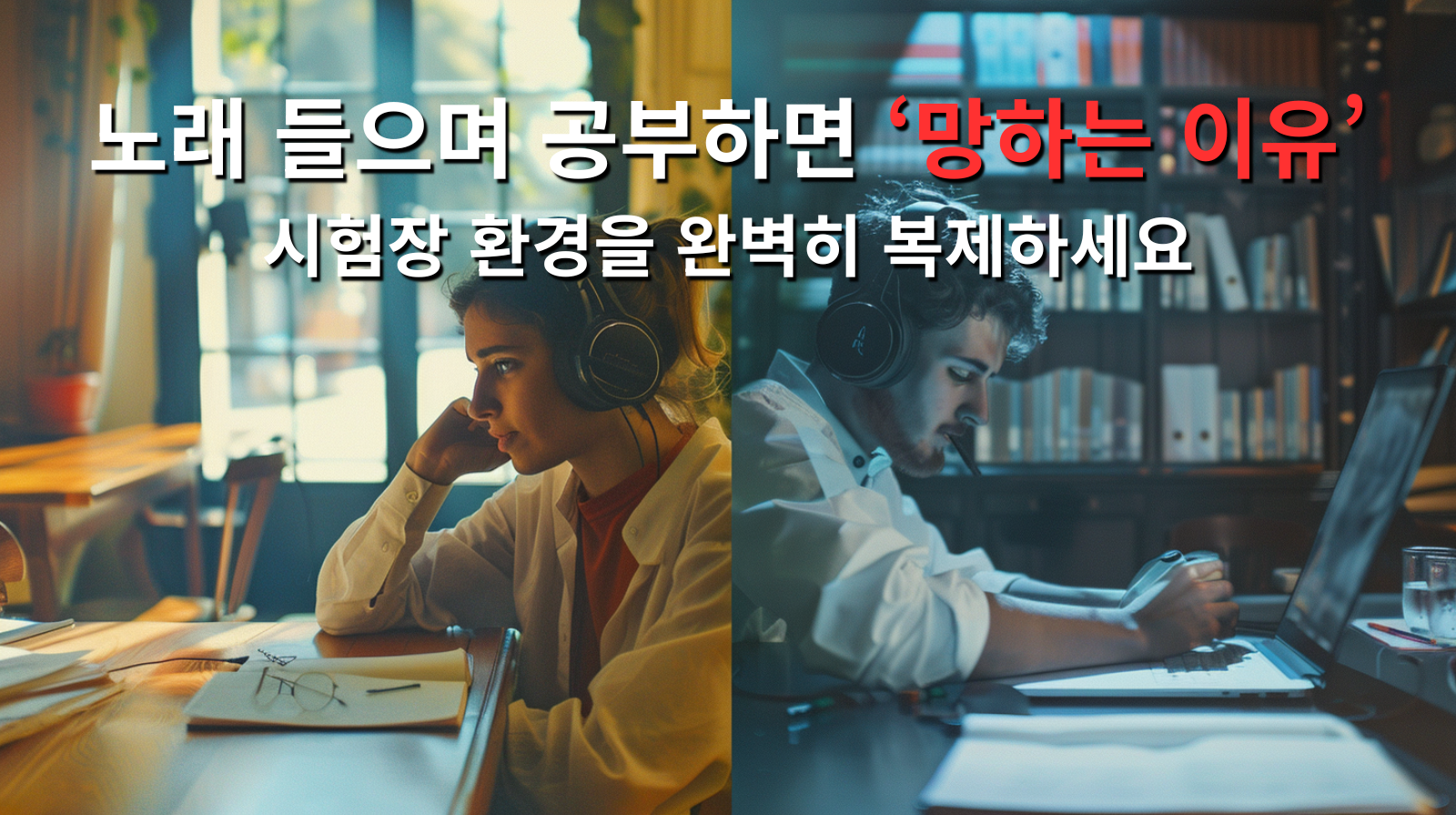 노래들으며 공부하면 '망하는 이유' 시험장 환경을 완벽히 복제하세요