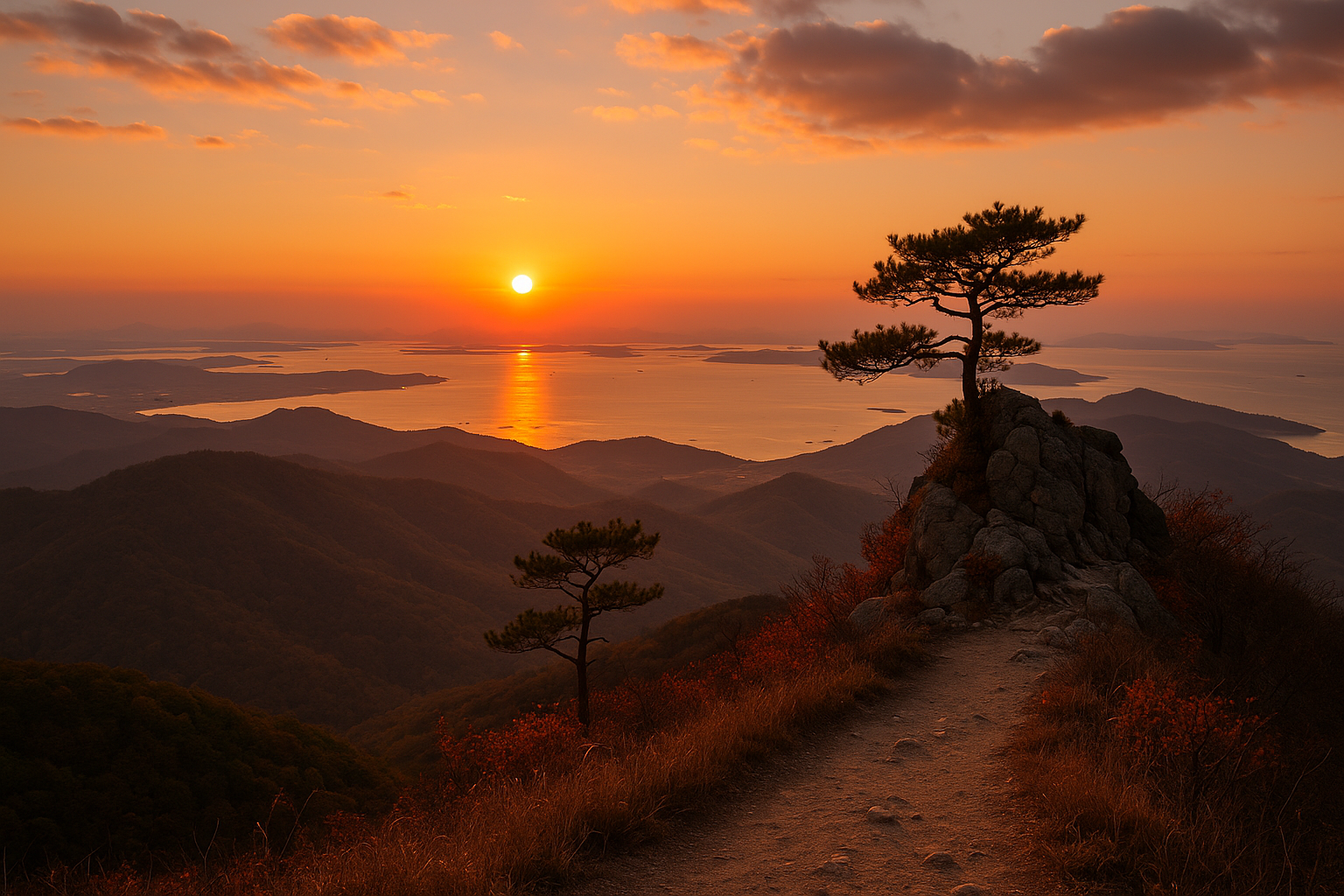 강화도 고려산 일몰 포인트