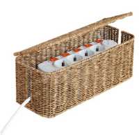 네이쳐리빙 데이지가든 라탄 멀티탭 정리함