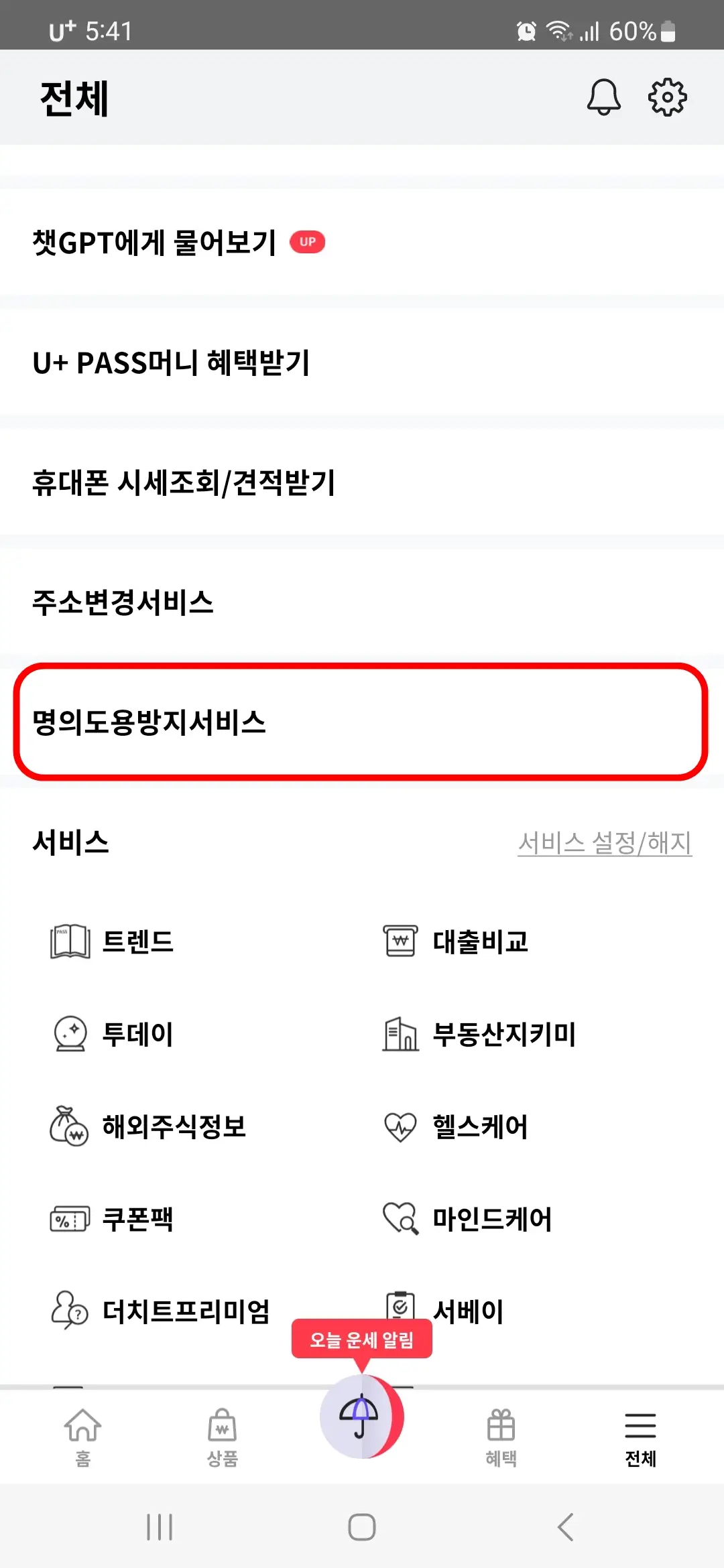 명의도용방지서비스