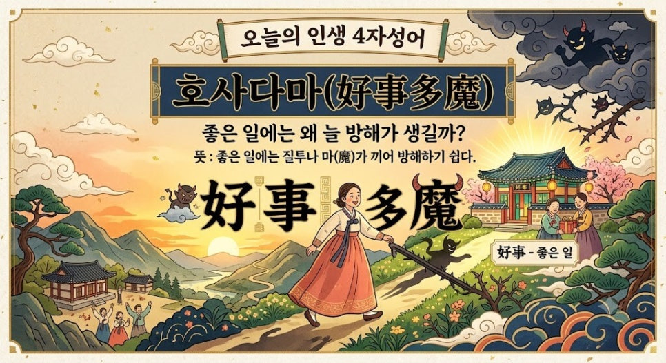 오늘의 인생 사자성어 호사다마 이미지