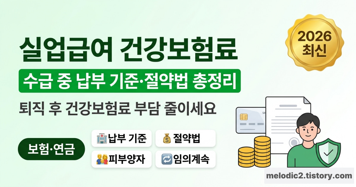 실업급여 수급 중 건강보험료 납부 기준 절약법 2026 총정리 안내