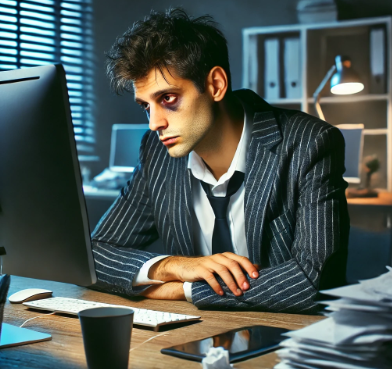 야근에 지친 직장인