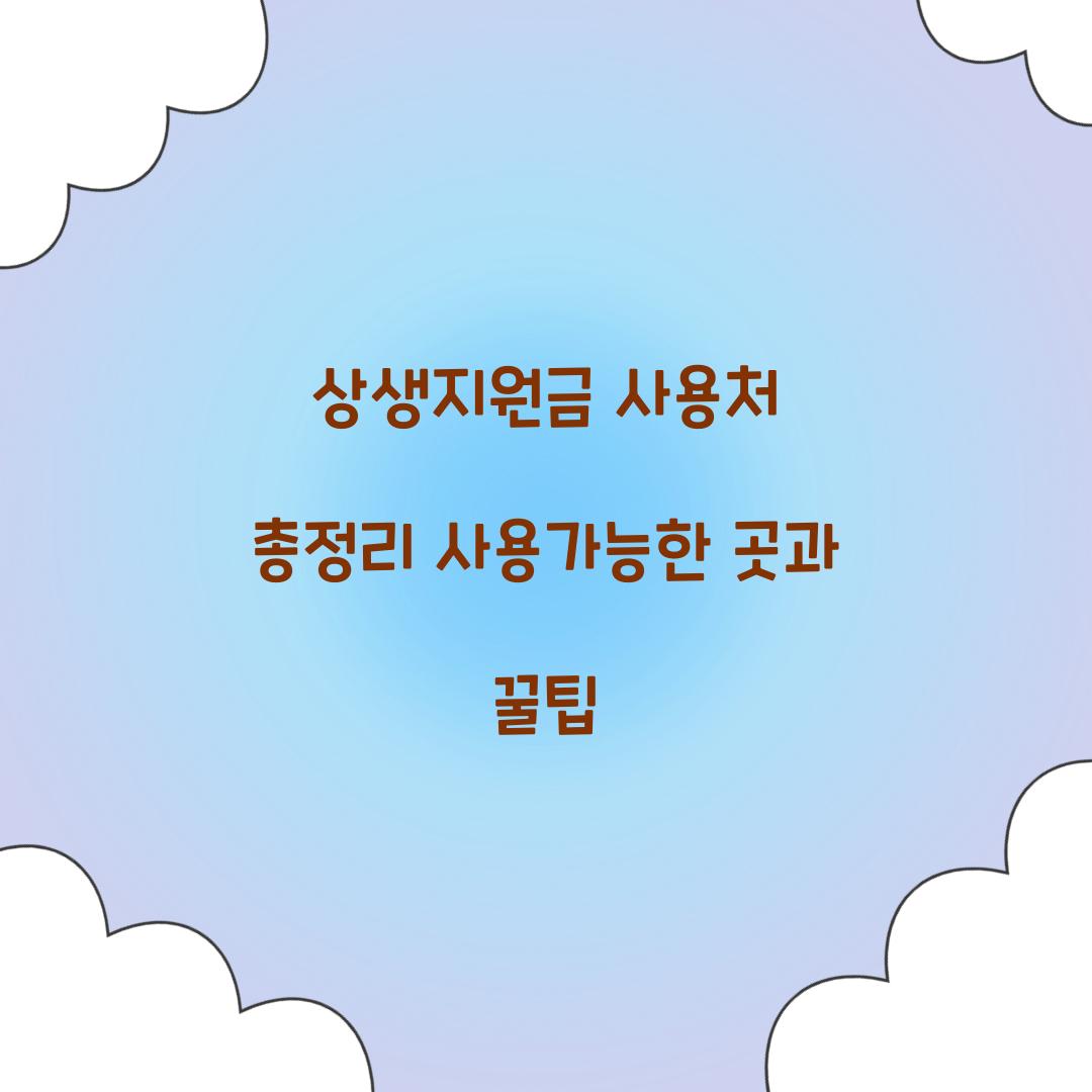 상생지원금 사용처