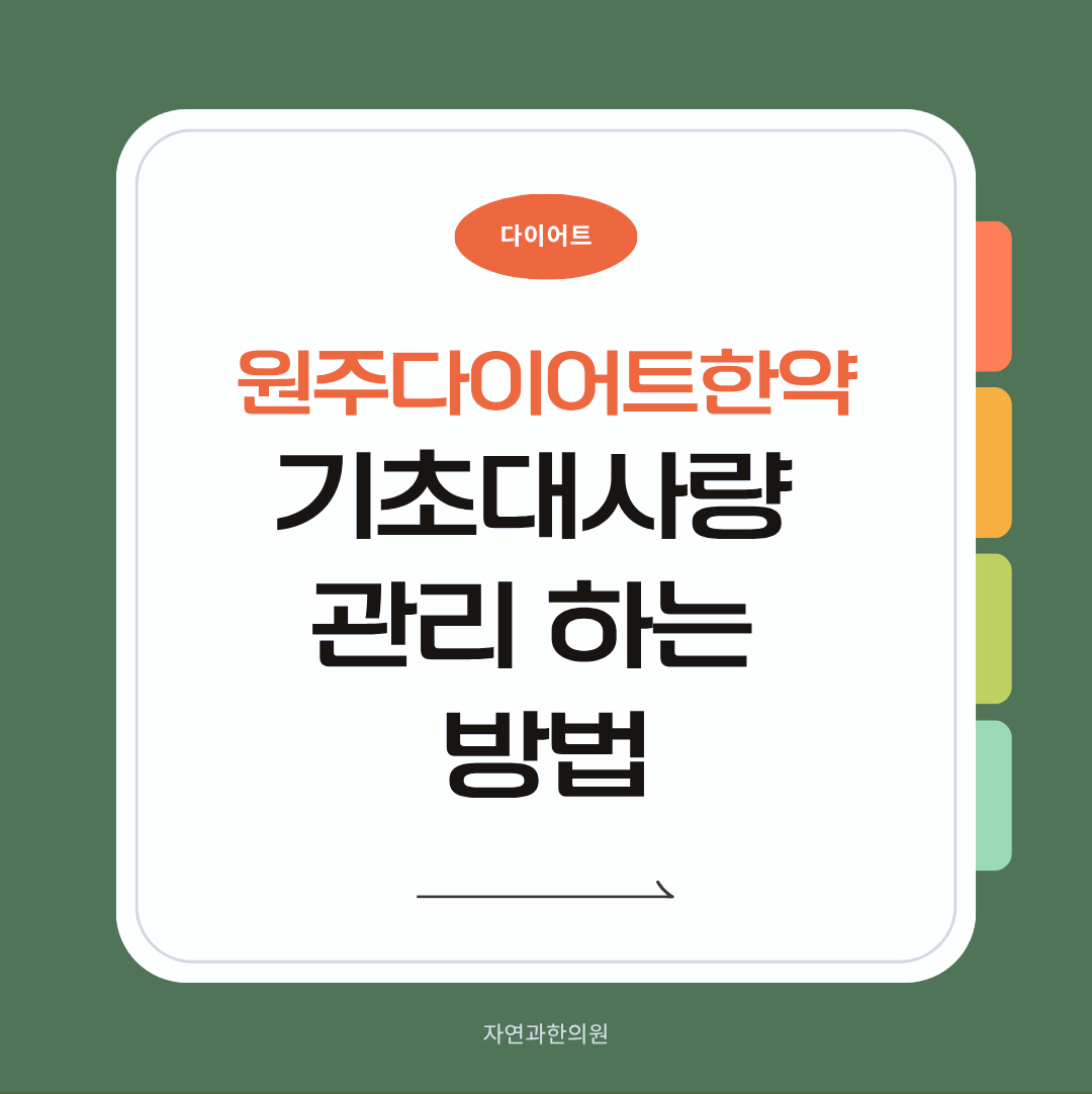 원주다이어트한약 기초대사량 관리 하는 방법 알아보기!