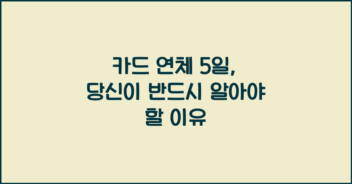 카드 연체 5일