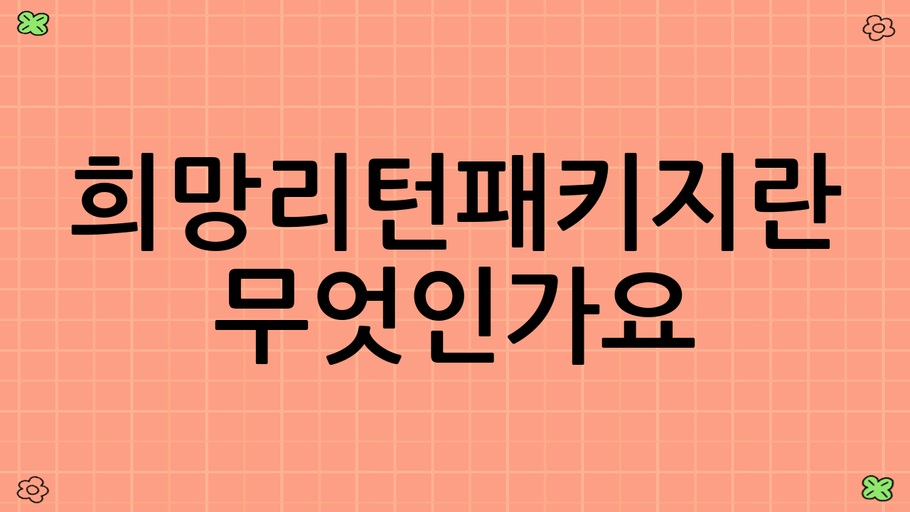 희망리턴패키지란 무