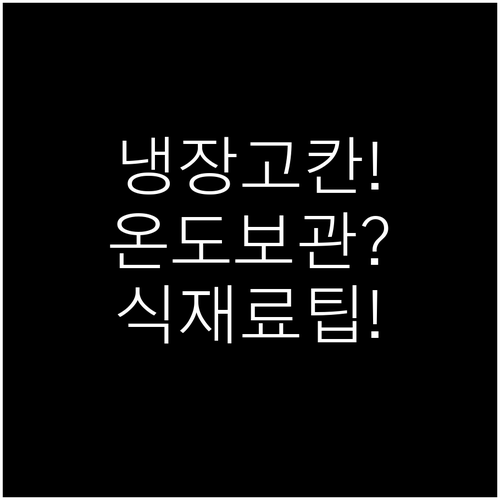 냉장고 칸별 온도에 맞춘 식재료 보관..