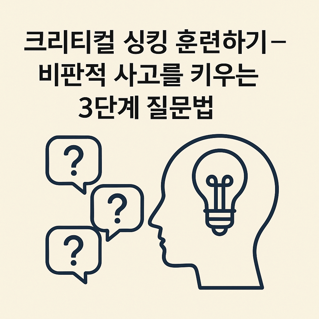 크리티컬 싱킹 훈련, 비판적 사고를 키우는 3단계 질문법
