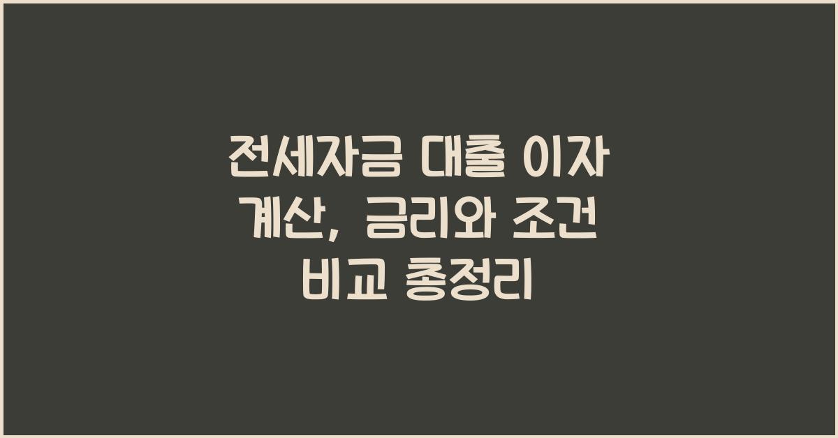 전세자금 대출 이자 계산