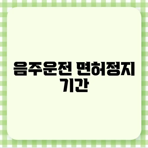 음주운전 면허정지 기간