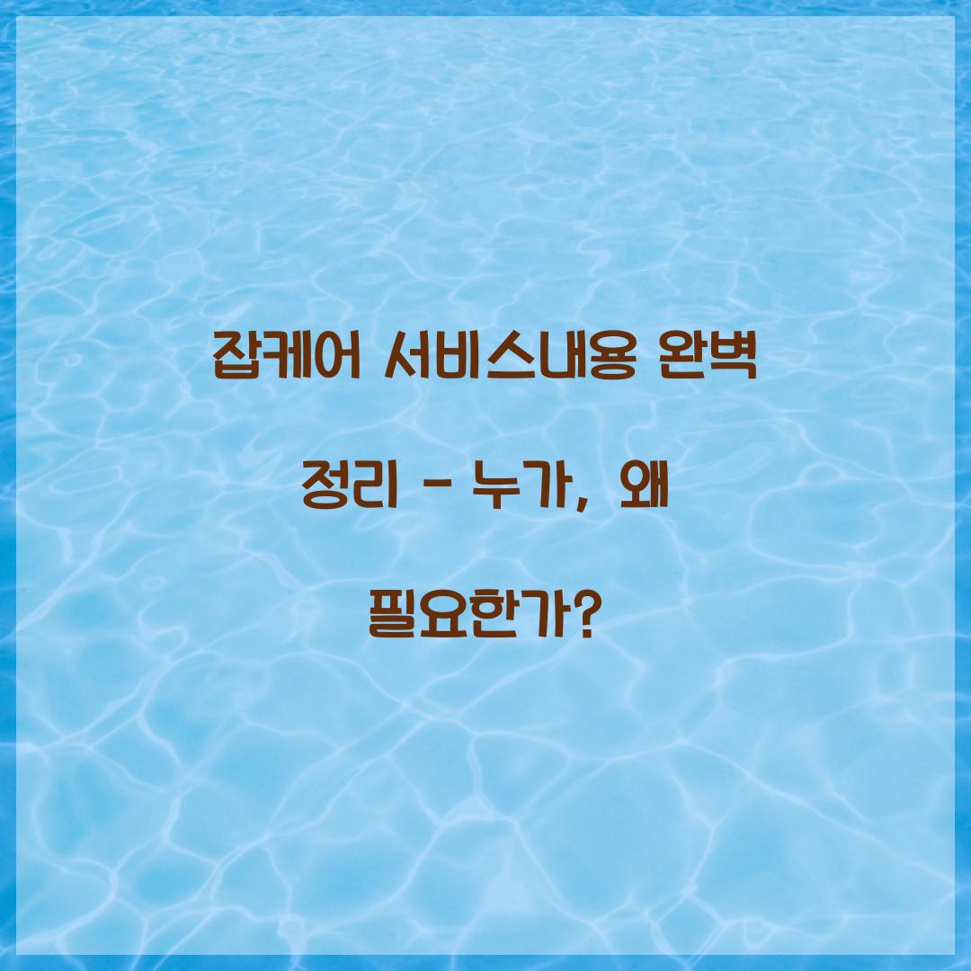 잡케어 서비스내용