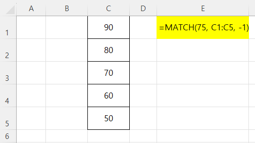Match type이 -1일 때 예제