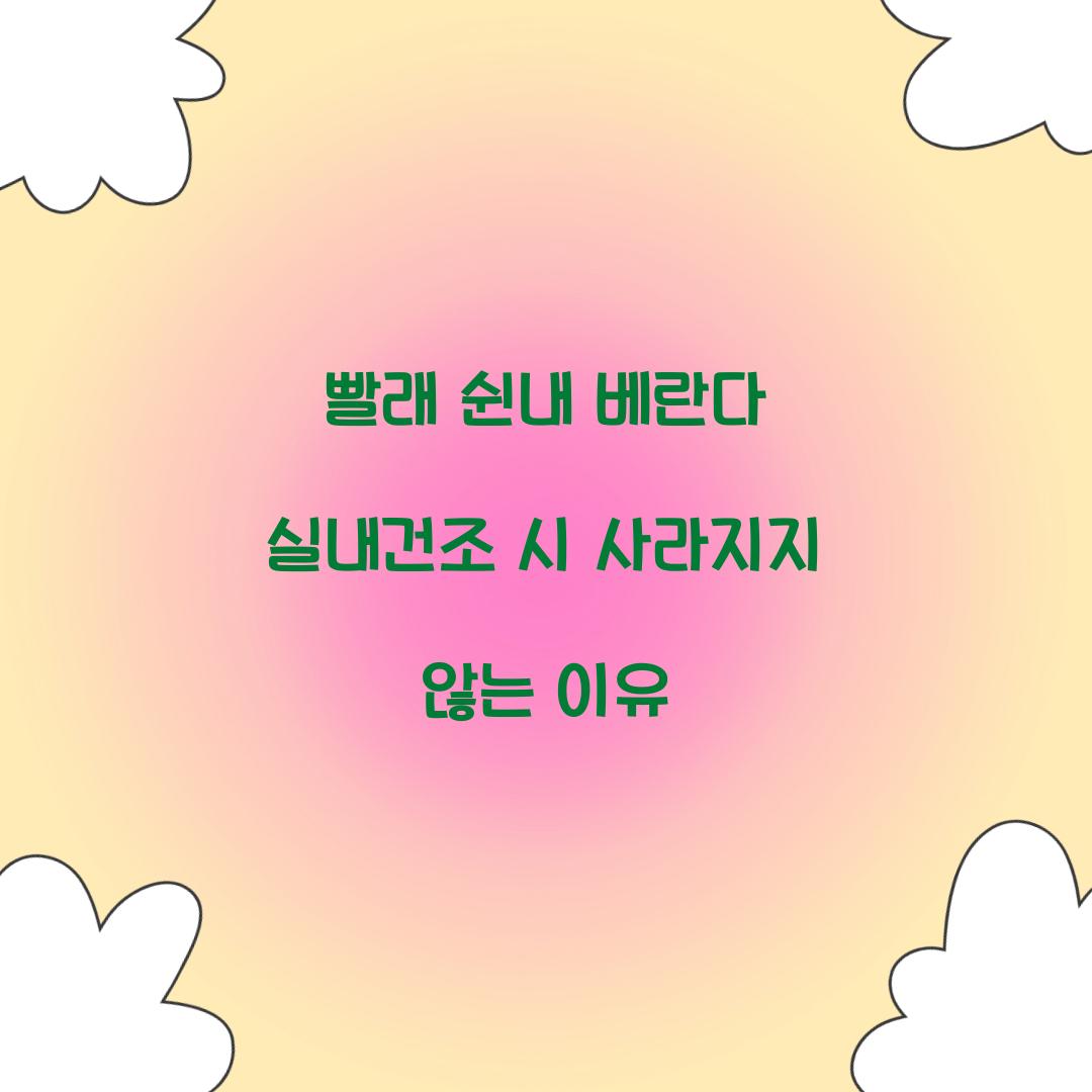 빨래 쉰내 베란다 실내건조 시 사라지지 않는 이유