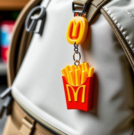 책가방에 달린 감자튀김 모양의 키링