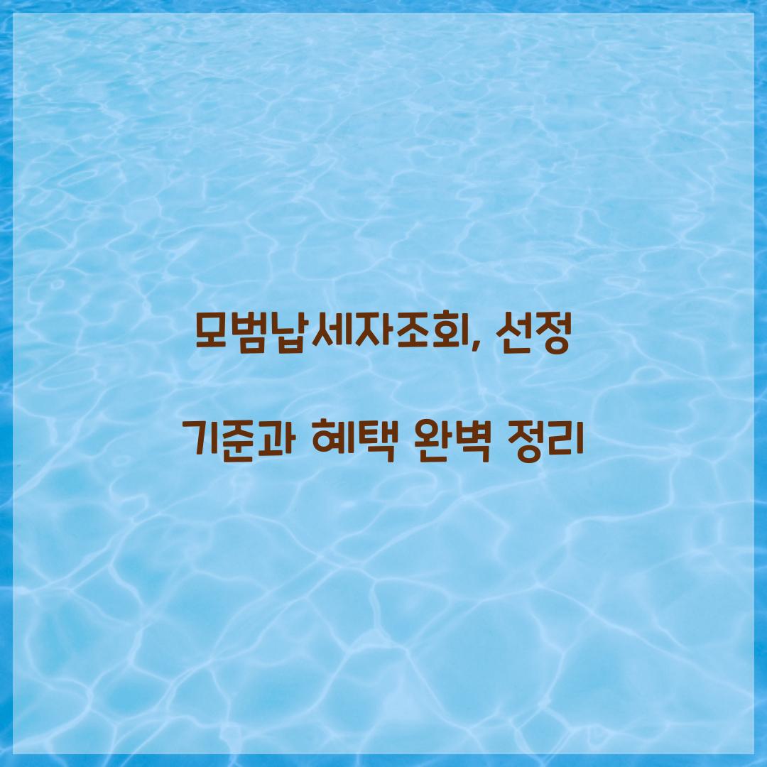 모범납세자조회