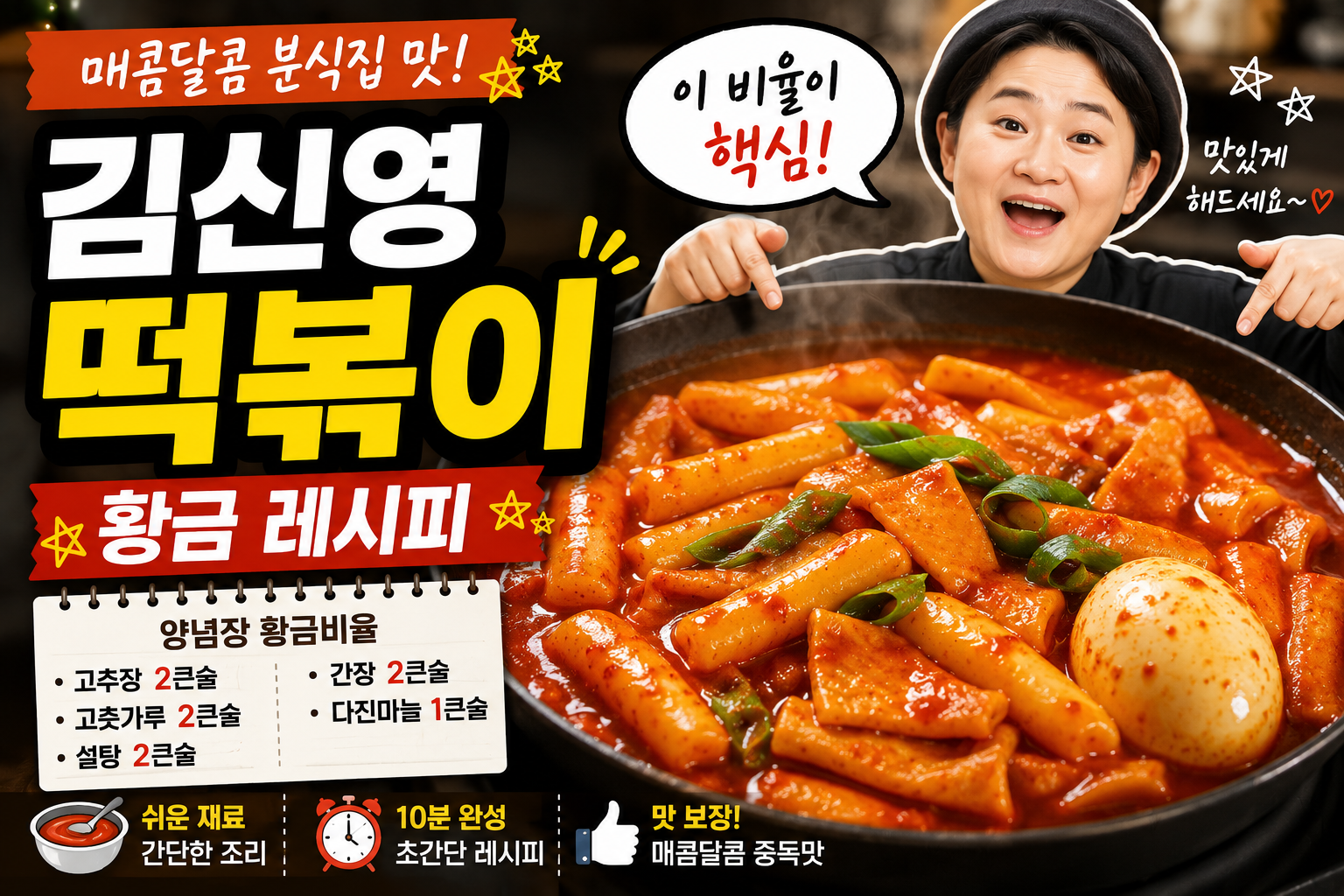 김신영 떡볶이 레시피, 분식집보다 맛있는 황금비율