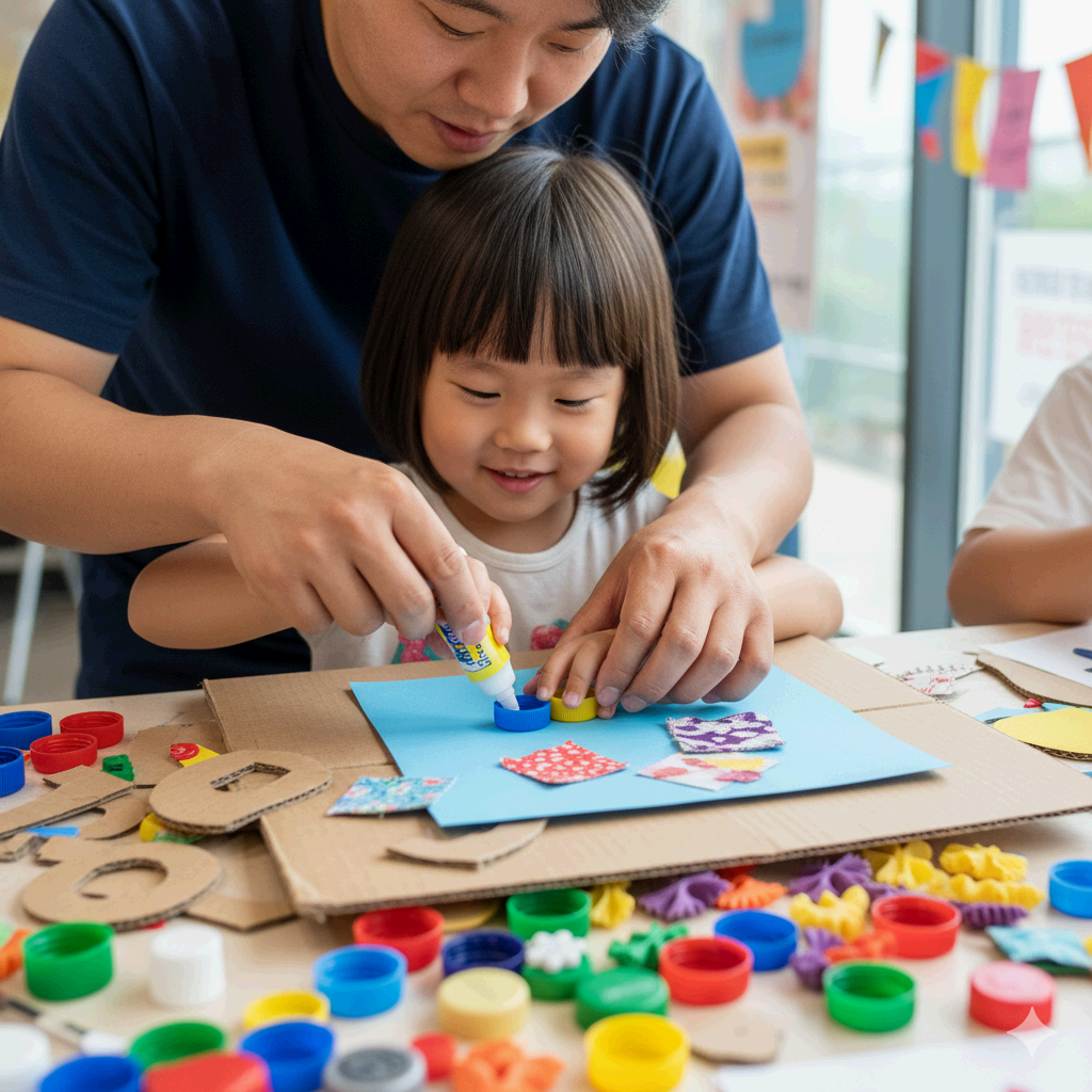 대전 문화예술교육 축제 아트 워크숍에서 체험 중인 아이
