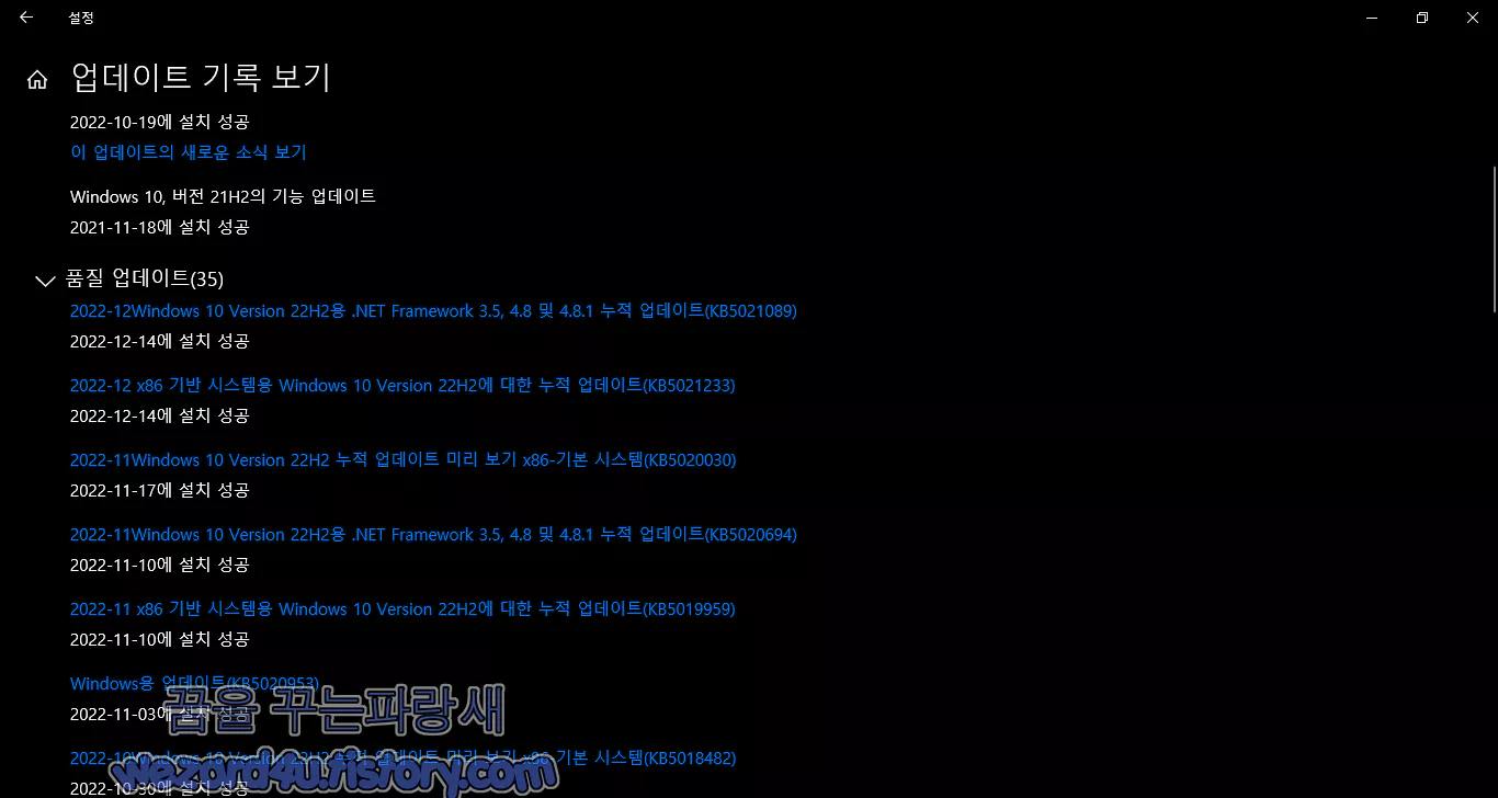 윈도우 10 KB5021233 업데이트