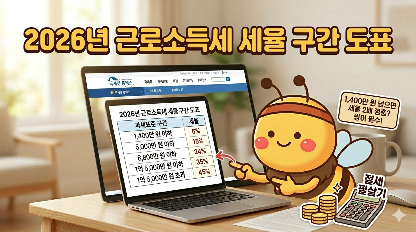 2026년 근로소득세 세율 구간 도표