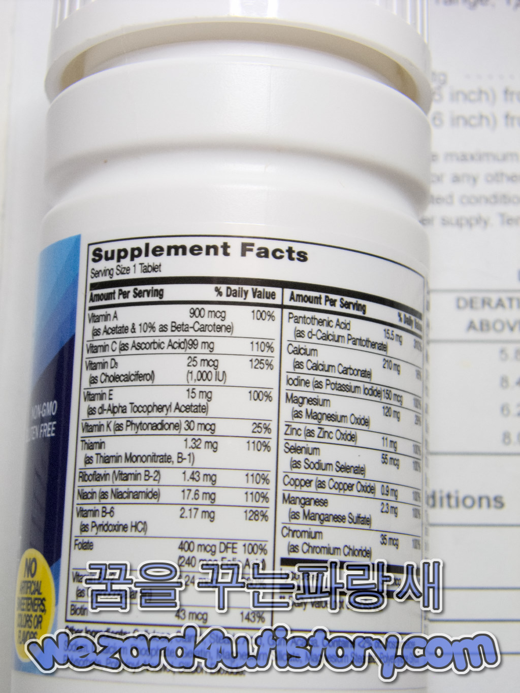 21st Century 원 데일리 남성 건강 100정 제품 뒷면