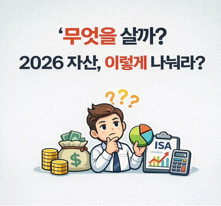 2026년 재테크 전망과 개인투자자를 위한 자산 배분 전략 로드맵 : 무엇을 살까보다 어떻게 나눌까에 대한 답을 제시하는 이미지