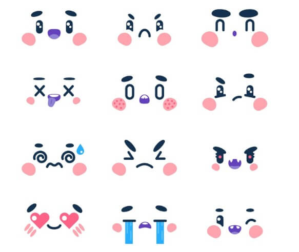 눈의 여러가지 감정을 표현한 그림