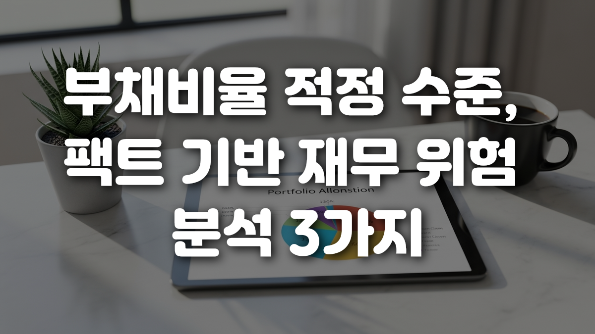 부채비율 적정 수준 팩트 기반 재무 위험 분석 3가지