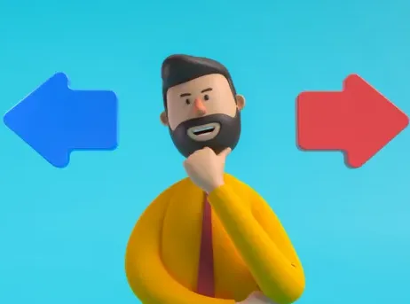 양쪽에서 고민하고 있는 직장인