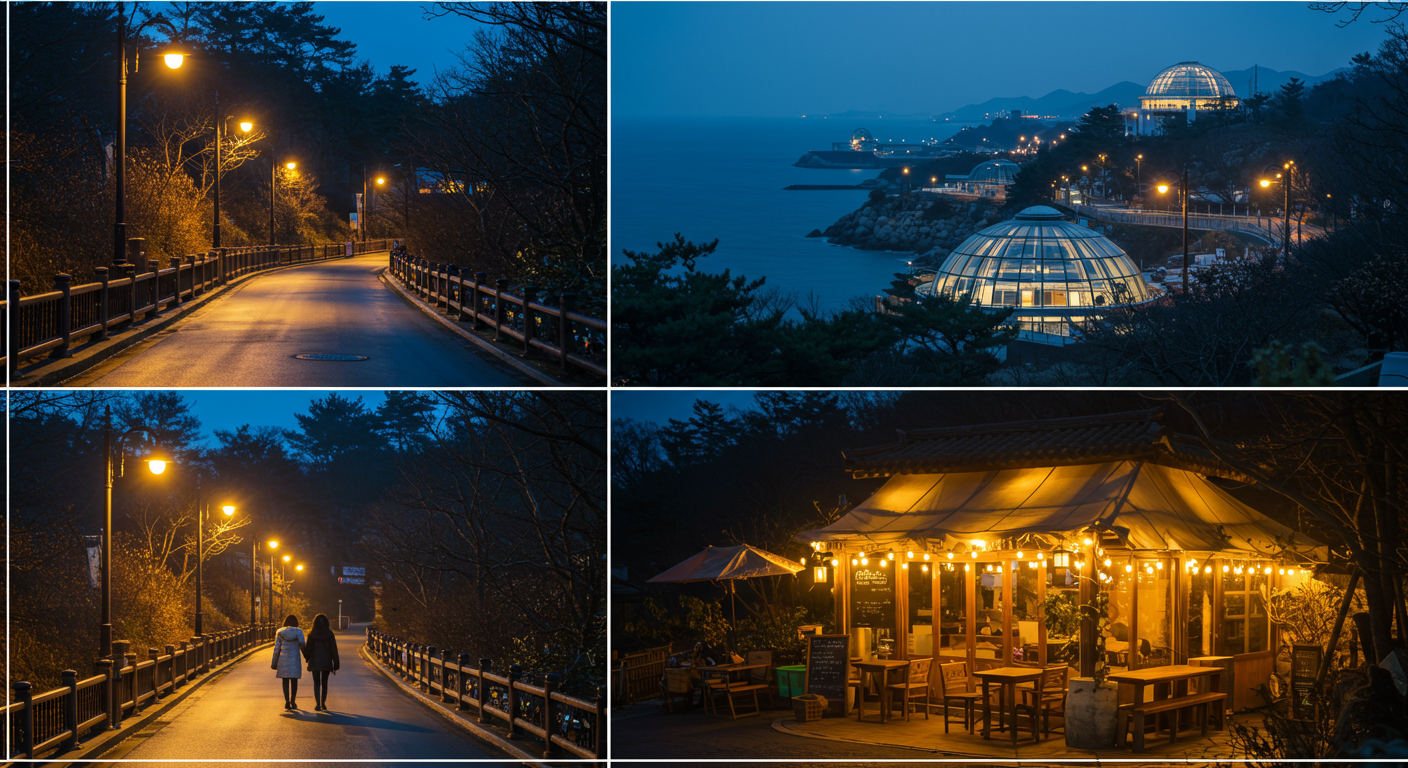 달맞이언덕과 청사포 밤산책길과 감성 카페