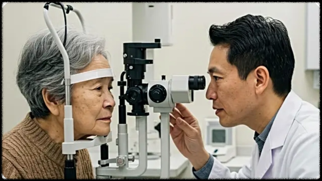 안과 검사중