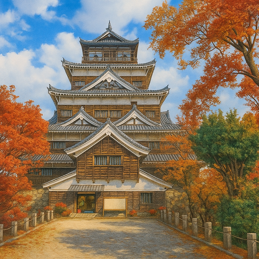 일본의 히로시마 성 이미지