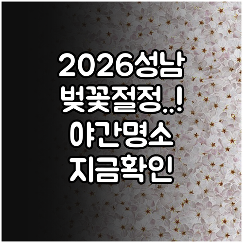 2026년 성남 지역 벚꽃 절정 시기..