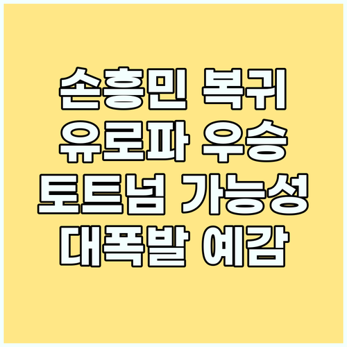 손흥민 복귀, 토트넘 유로파리그 우승