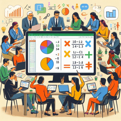 수식을 입력하고 분석을 진행하는 데이터 분석가의 모습