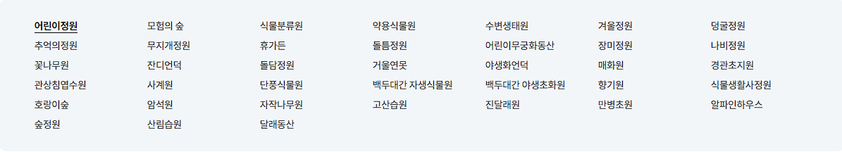 국립 수목원 예약