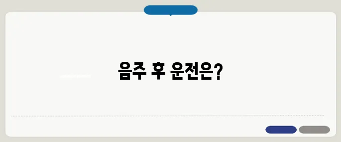 알콜 분해 시간 얼마나 걸릴까 음주 다음 날 운전 괜찮을까