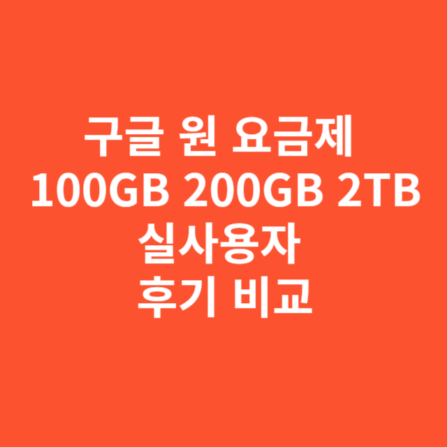 구글 원 요금제 100GB 200GB 2TB 실사용자 후기 비교 분석