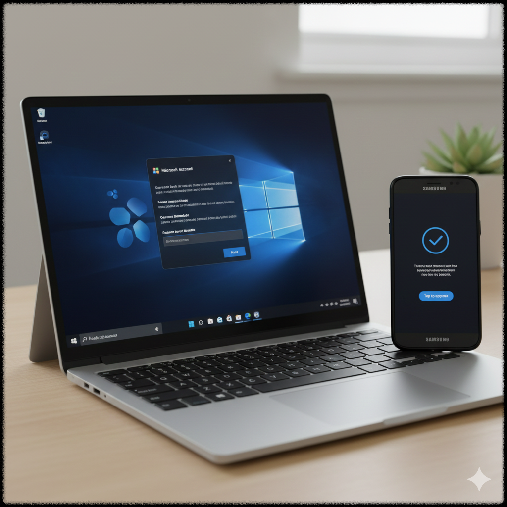 Microsoft 계정 2단계 인증 오류와 인증 코드 문제 모습